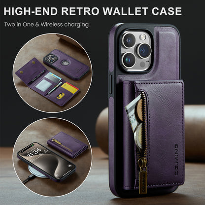 DG.MING Detachable Tri-fold Wallet iPhone 15 Pro Max Case