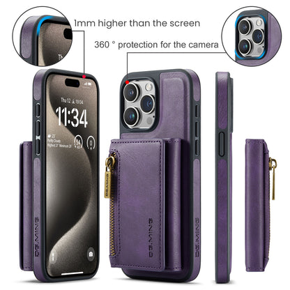 DG.MING Detachable Tri-fold Wallet iPhone 15 Pro Max Case