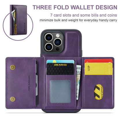 DG.MING Detachable Tri-fold Wallet iPhone 15 Pro Max Case