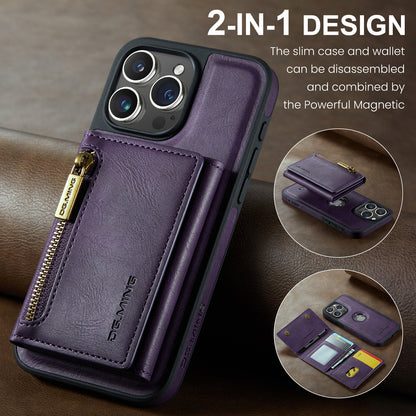 DG.MING Detachable Tri-fold Wallet iPhone 15 Pro Max Case