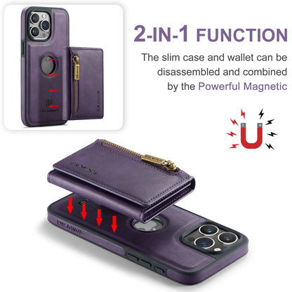 DG.MING Detachable Tri-fold Wallet iPhone 15 Pro Max Case