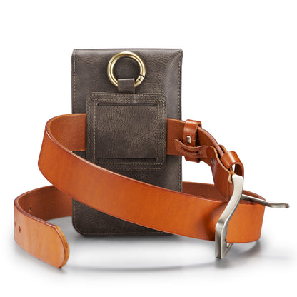 DG.MING Men's Leather Belt Clip iPhone Pouch Waist Bag