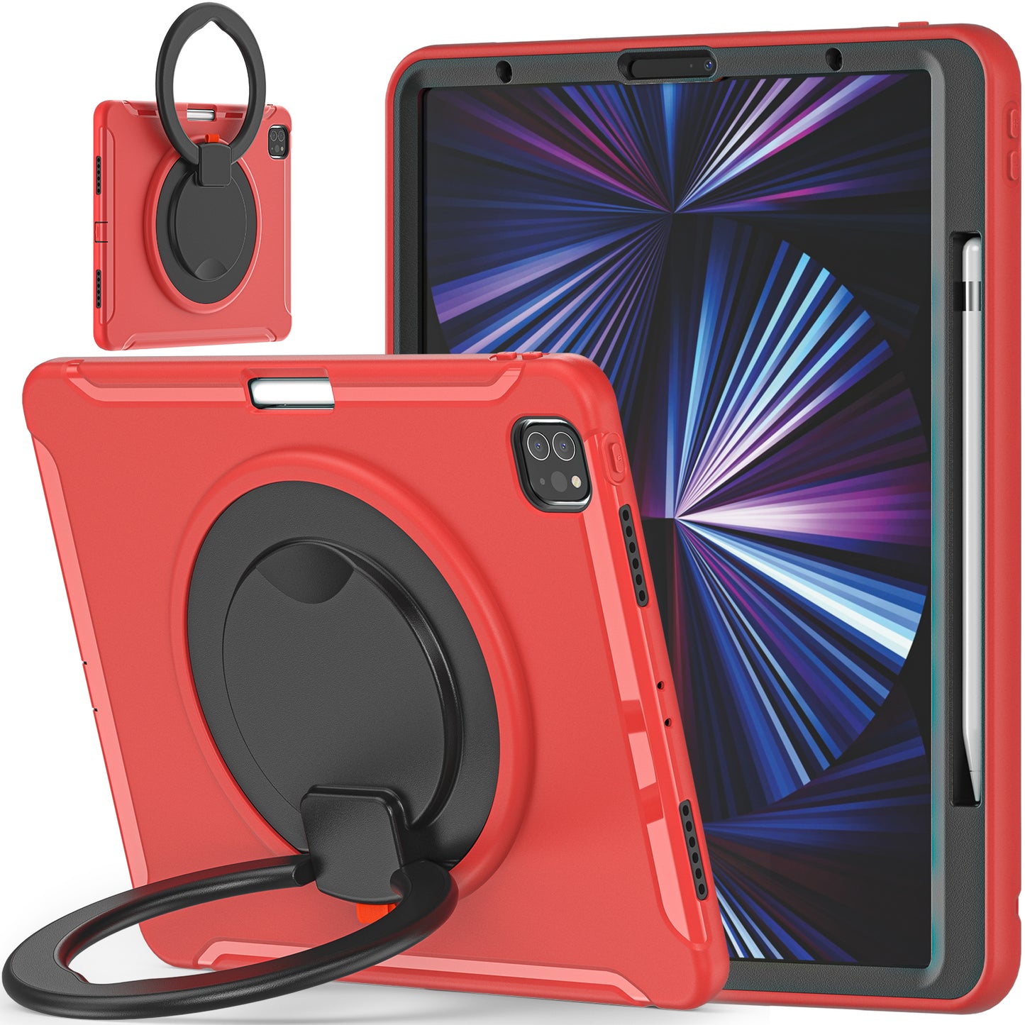 Bull Demon King iPad Pro 11 (2018) Case 360 Rotatable Folding Handle Grip Triple