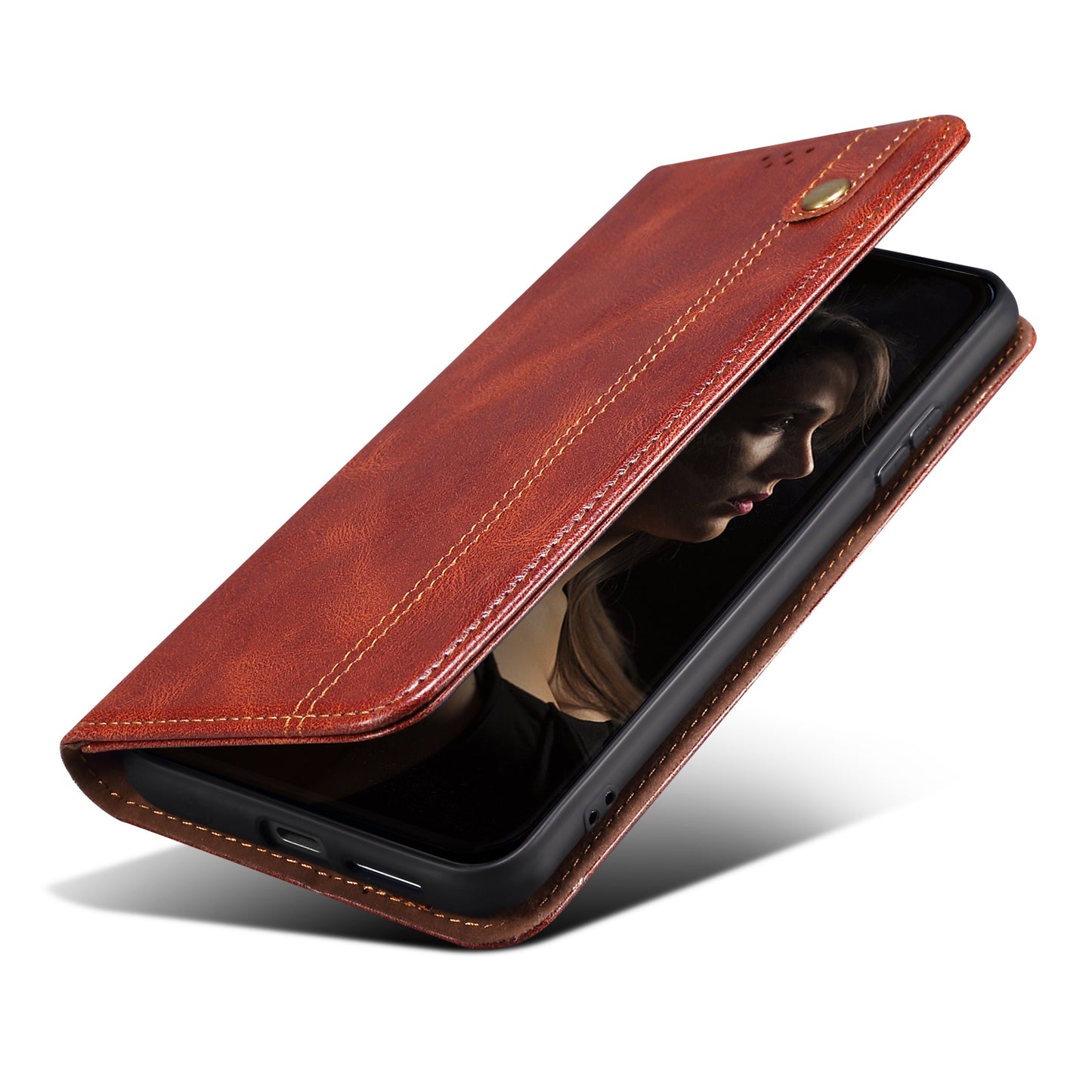 Oil Wax Leather Galaxy S23+ Case Magnetic Wallet Stand Slim Classical