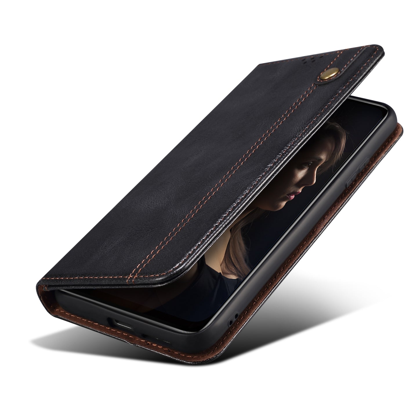 Oil Wax Leather iPhone 14 Pro Case Magnetic Wallet Stand Slim Classical