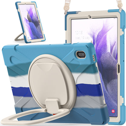 Pirate Box Galaxy Tab S7 FE Case Hook Stand Rotating Hand Holder Shoulder Strap