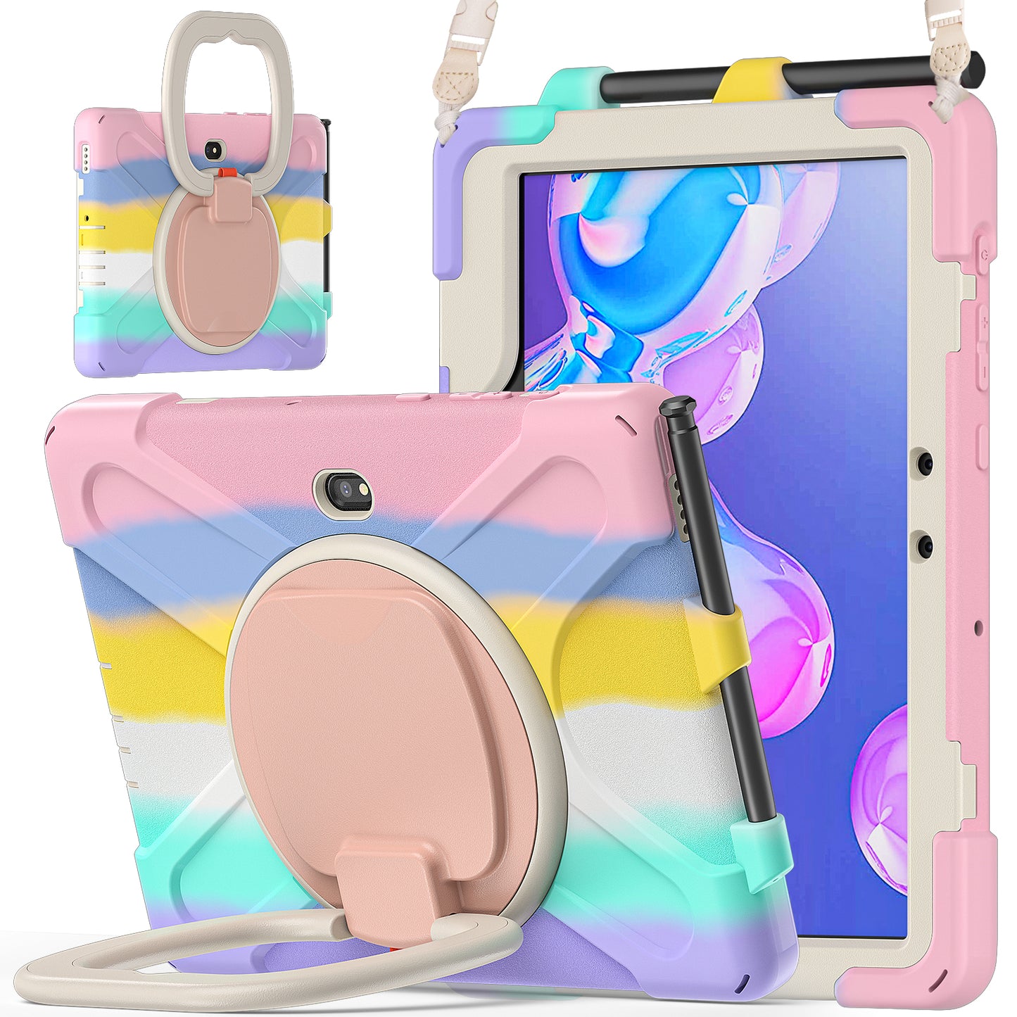 Pirate Box Galaxy Tab Active4 Pro Case Hook Stand Rotating Hand Shoulder Strap