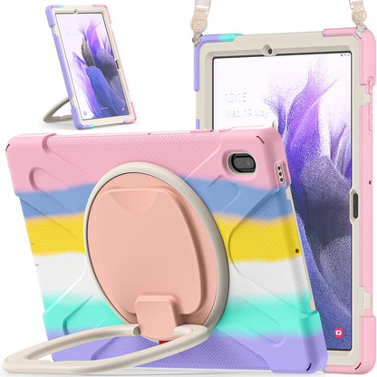 Pirate Box Galaxy Tab S7 FE Case Hook Stand Rotating Hand Holder Shoulder Strap