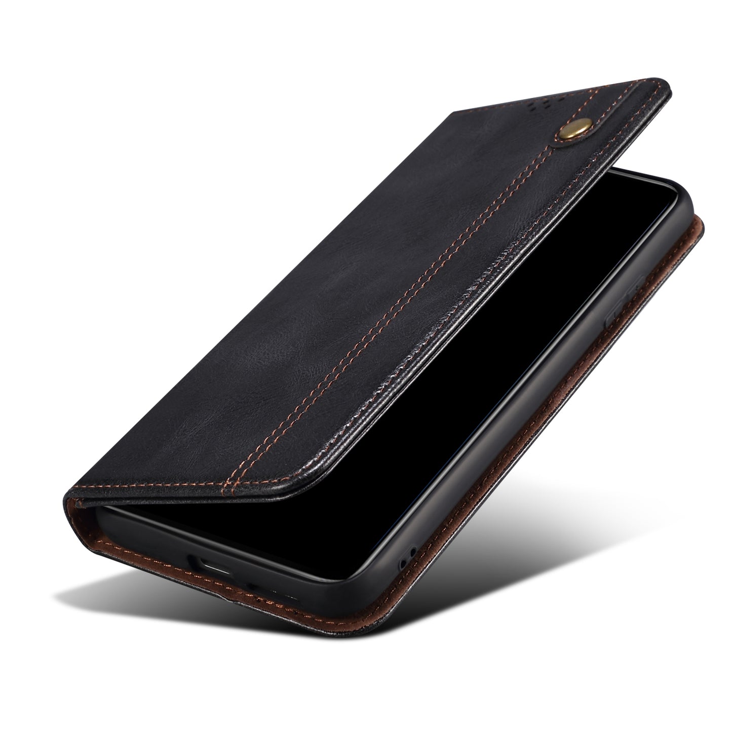 Oil Wax Leather iPhone 14 Pro Max Case Magnetic Wallet Stand Slim Classical