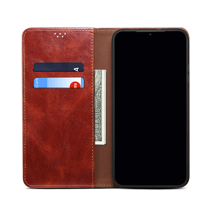 Oil Wax Leather iPhone 13 Case Magnetic Wallet Stand Slim Classical