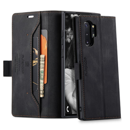 AUTSPACE Retro Galaxy Note10+ Leather Case Magnetic