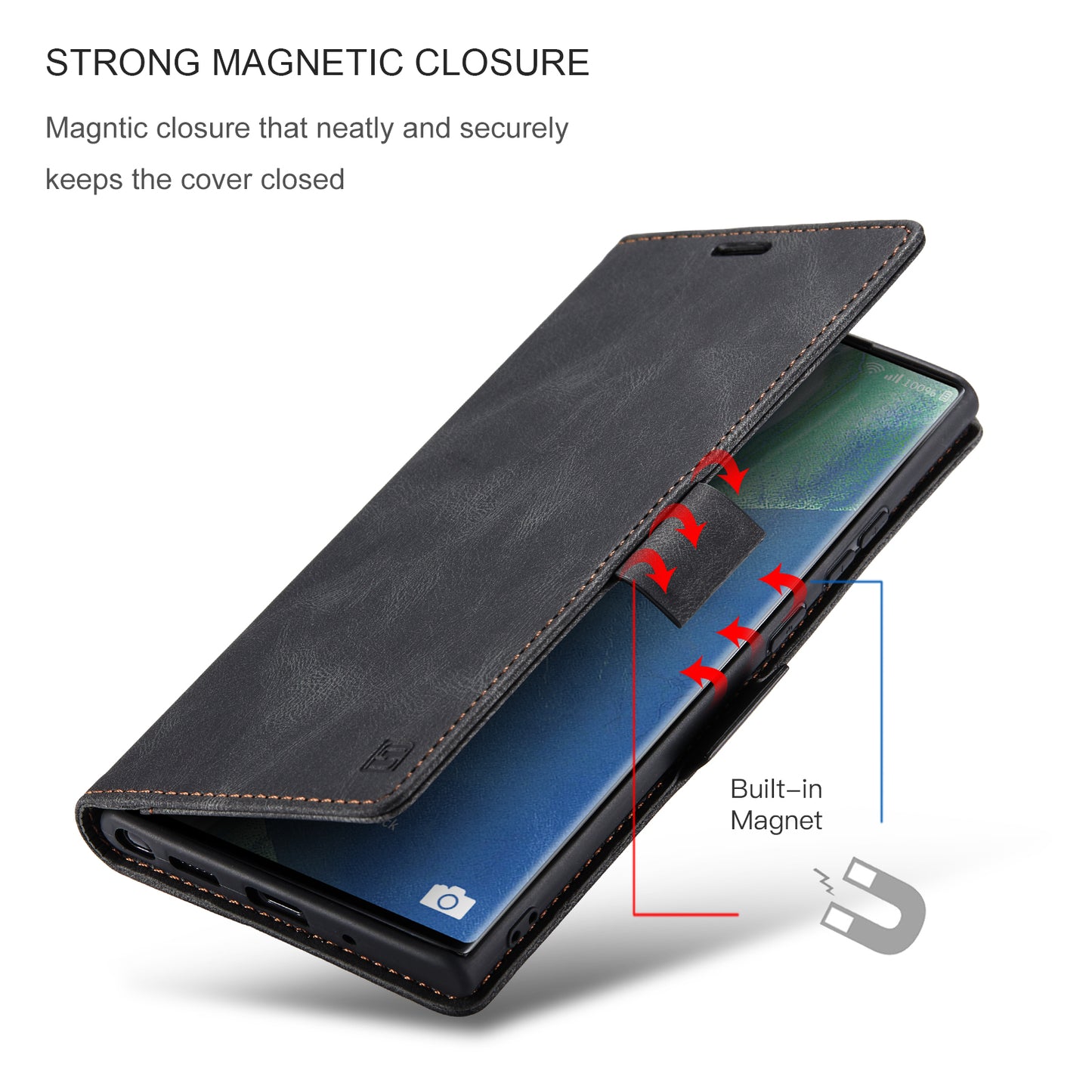 AUTSPACE Retro Galaxy Note20 Ultra Leather Case Magnetic