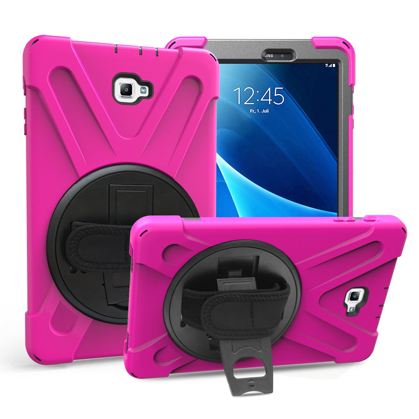 Pirate King Galaxy Tab A 10.1 (2017) Case 360 Rotating Stand Shoulder Strap