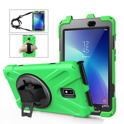 Pirate King Galaxy Tab Active2 Case 360 Rotating Stand Hand Holder Shoulder Strap