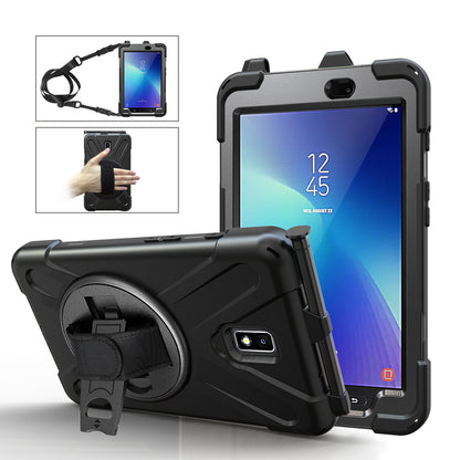 Pirate King Galaxy Tab Active2 Case 360 Rotating Stand Hand Holder Shoulder Strap