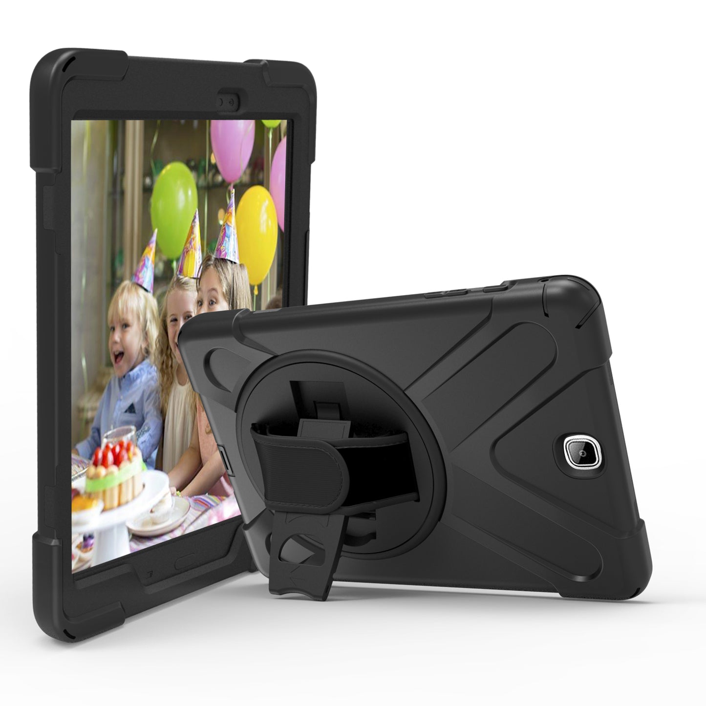 Pirate King Galaxy Tab A 9.7 (2015) Case 360 Rotating Stand Shoulder Strap