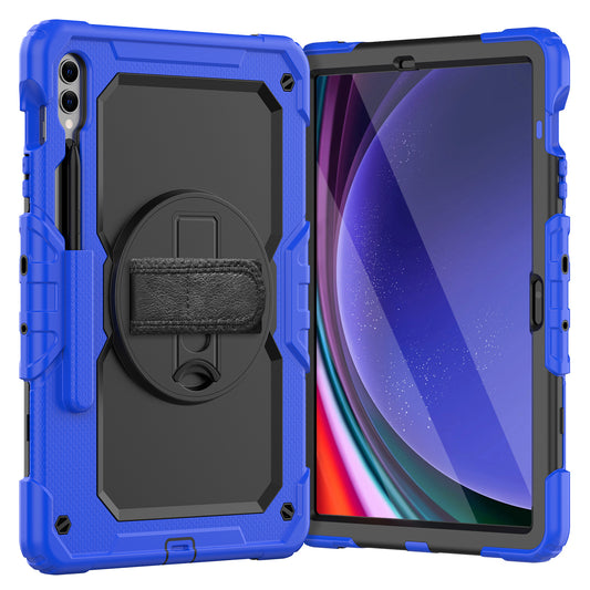 HUIXIANG Tough Strap Galaxy Tab S9 FE Case Built-in Screen Protector