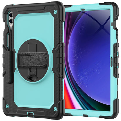 HUIXIANG Tough Strap Galaxy Tab S9 FE+ Case Built-in Screen Protector