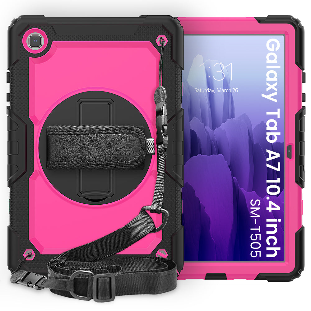 HUIXIANG Tough Strap Galaxy Tab A7 Case Built-in Screen Protector