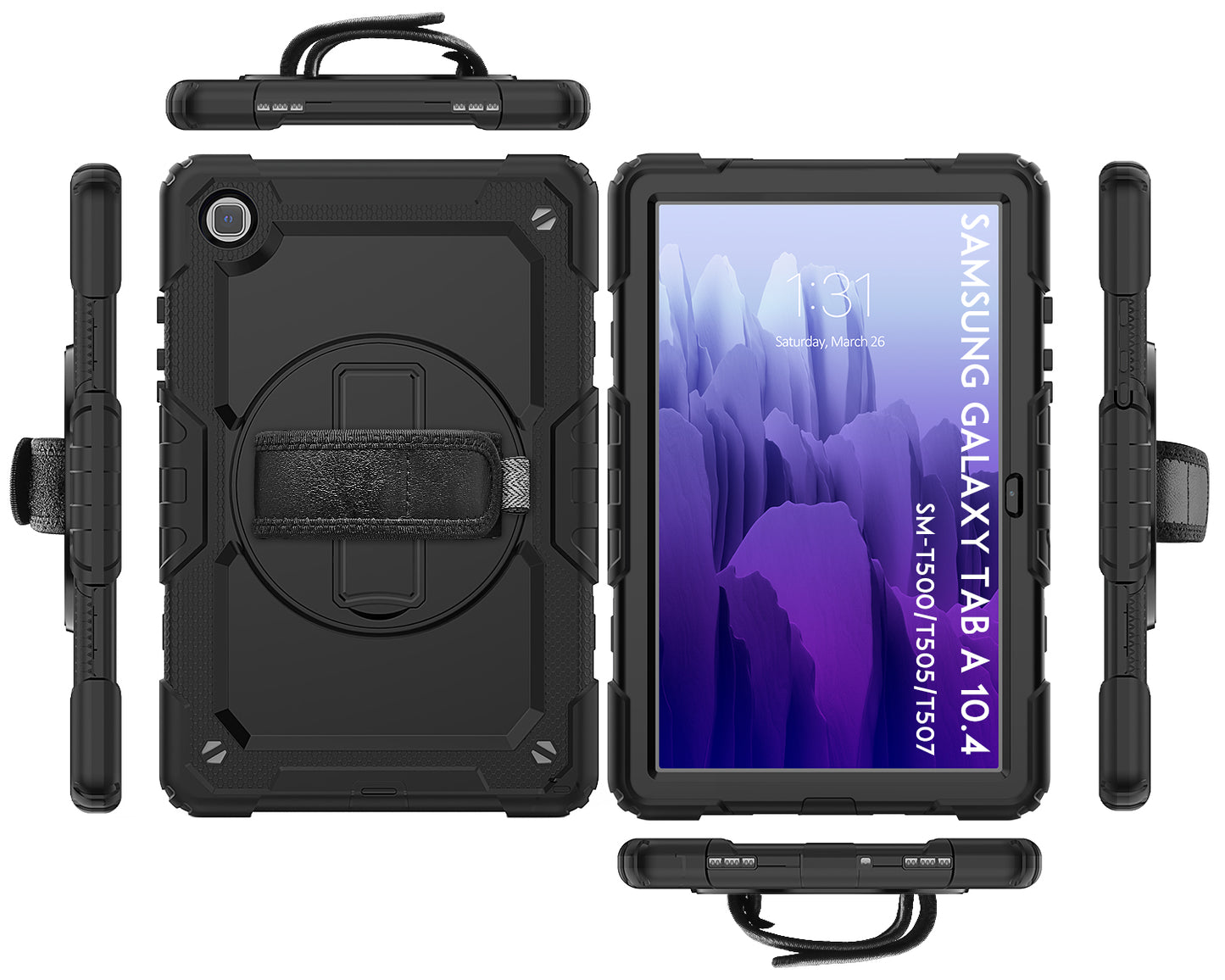 HUIXIANG Tough Strap Galaxy Tab A7 Case Built-in Screen Protector