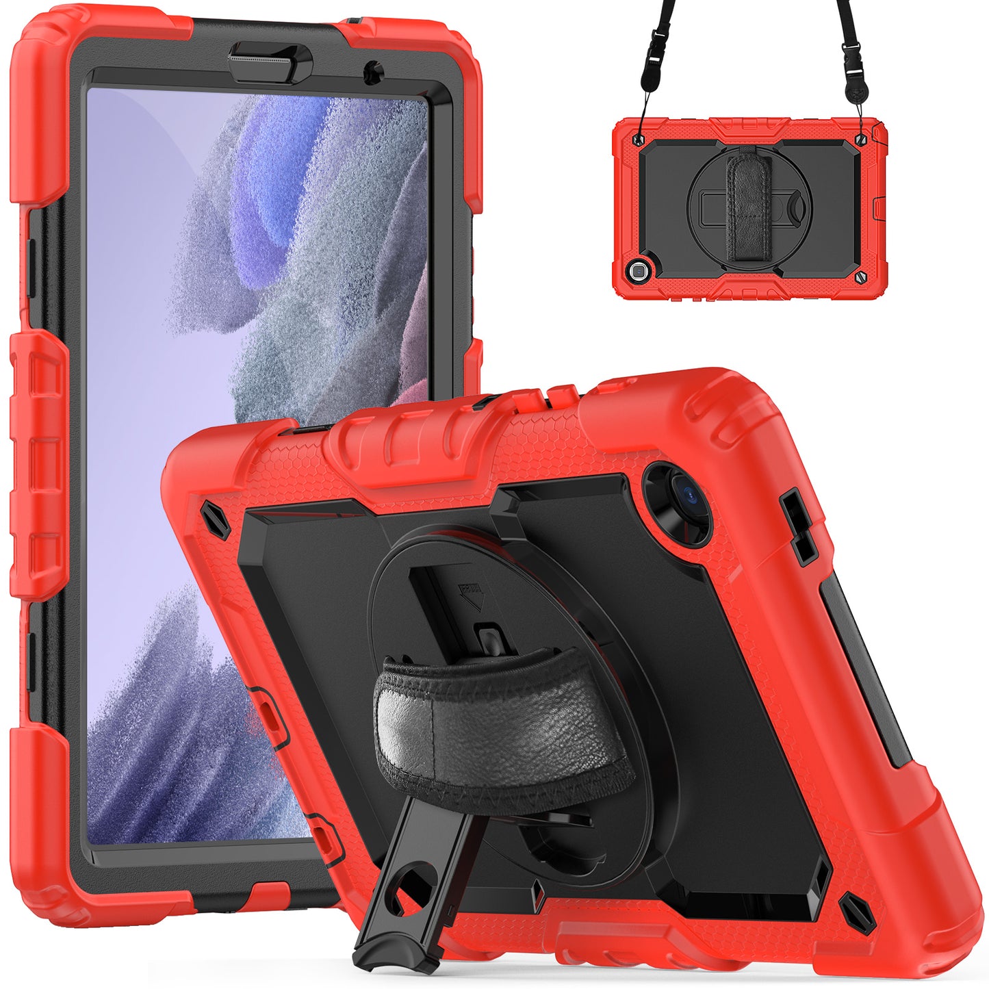 HUIXIANG Tough Strap Galaxy Tab A7 Lite Case Built-in Screen Protector