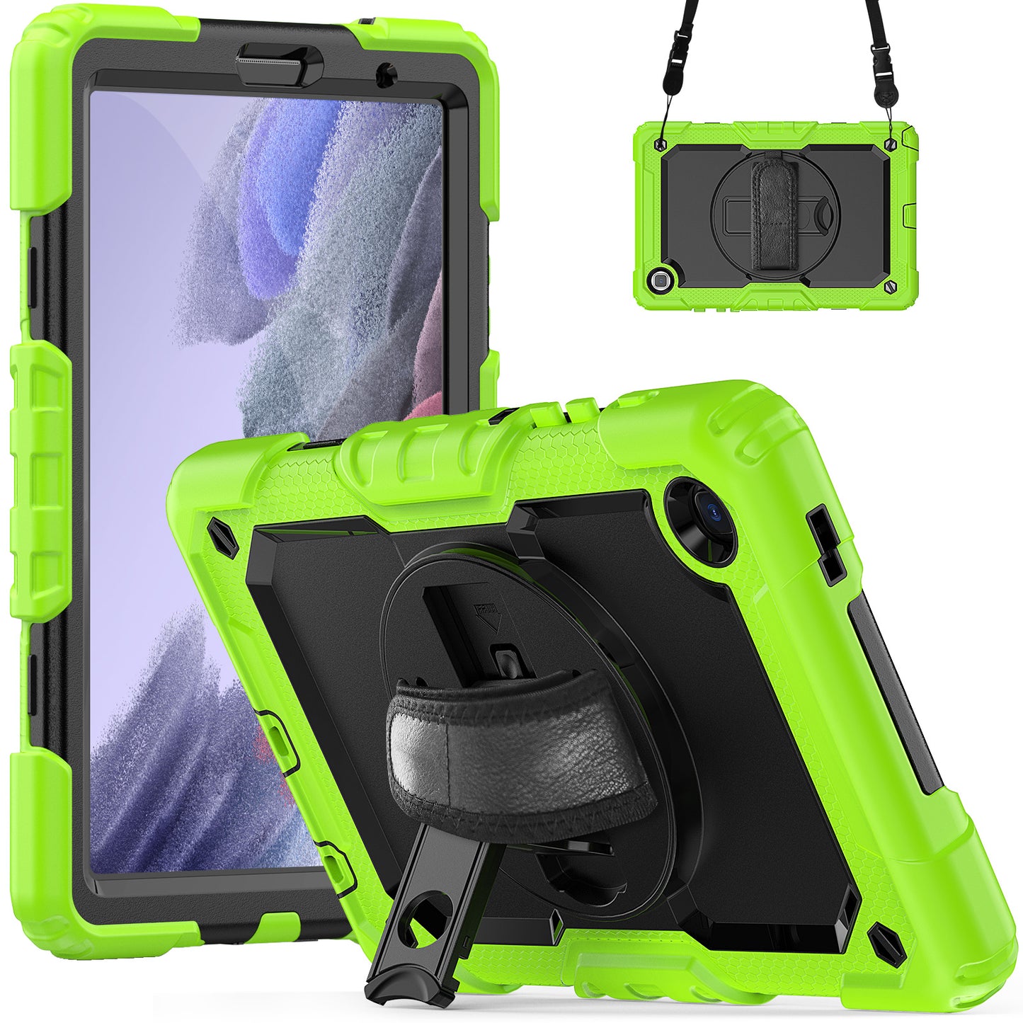 HUIXIANG Tough Strap Galaxy Tab A7 Lite Case Built-in Screen Protector