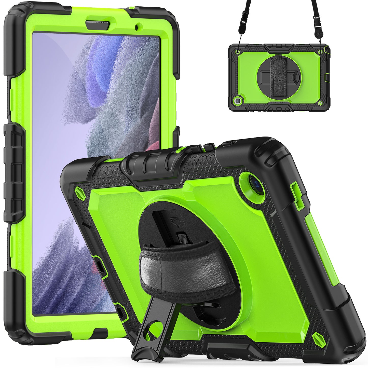 HUIXIANG Tough Strap Galaxy Tab A7 Lite Case Built-in Screen Protector