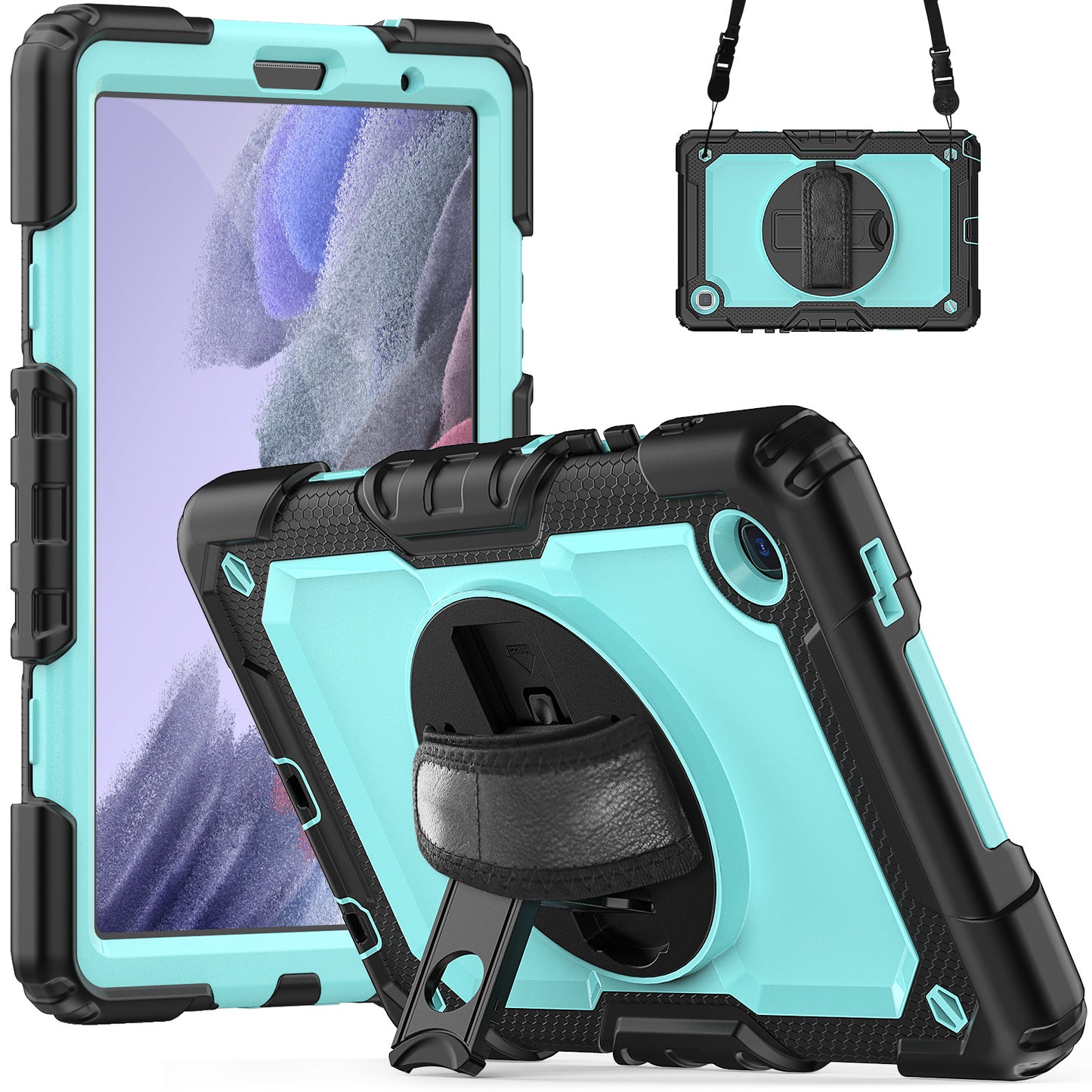 HUIXIANG Tough Strap Galaxy Tab A7 Lite Case Built-in Screen Protector