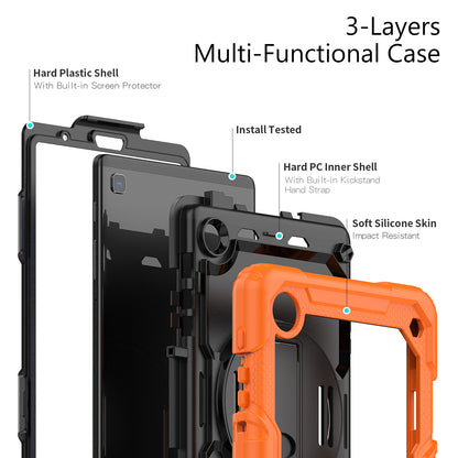 HUIXIANG Tough Strap Galaxy Tab A7 Lite Case Built-in Screen Protector