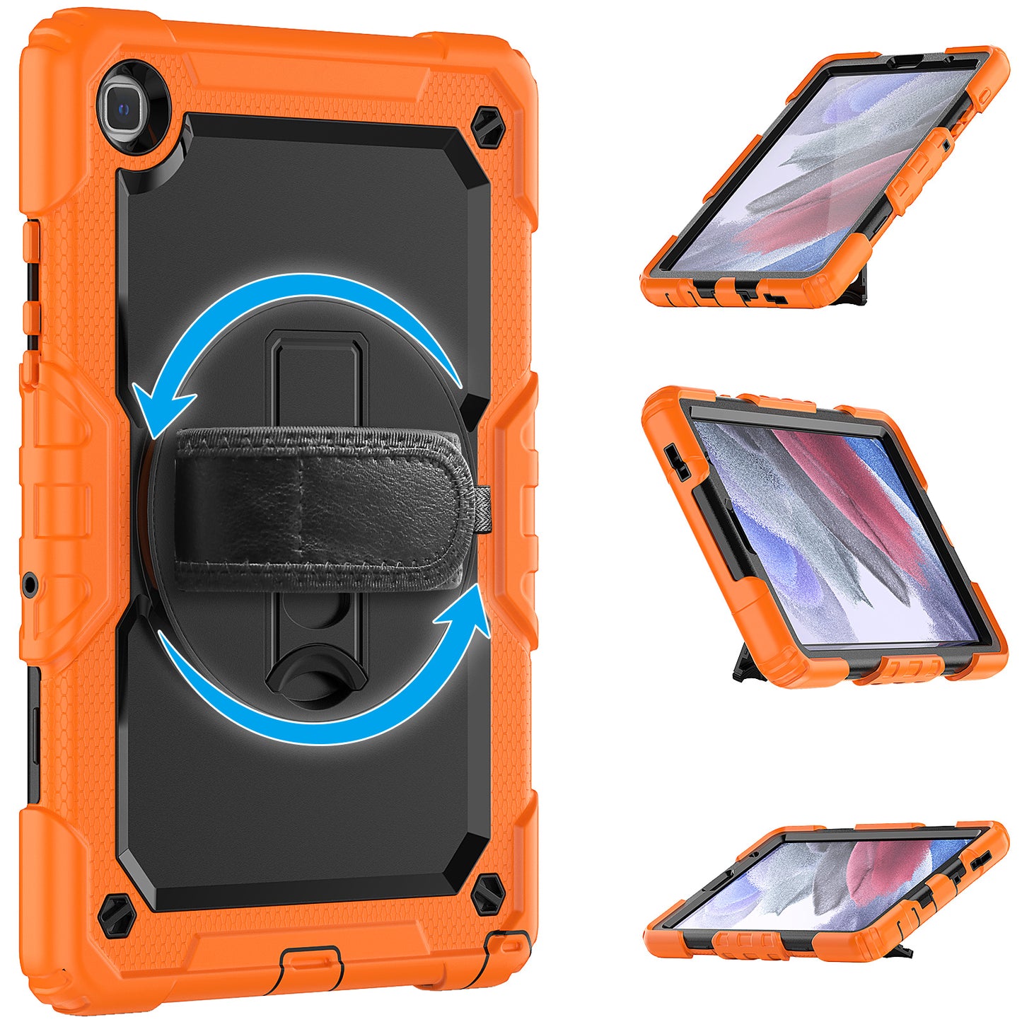 HUIXIANG Tough Strap Galaxy Tab A7 Lite Case Built-in Screen Protector