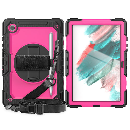 HUIXIANG Tough Strap Galaxy Tab A8 Case Built-in Screen Protector