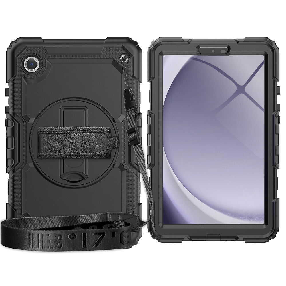 HUIXIANG Tough Strap Galaxy Tab A9 Case Built-in Screen Protector