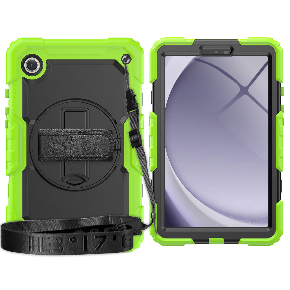 HUIXIANG Tough Strap Galaxy Tab A9 Case Built-in Screen Protector