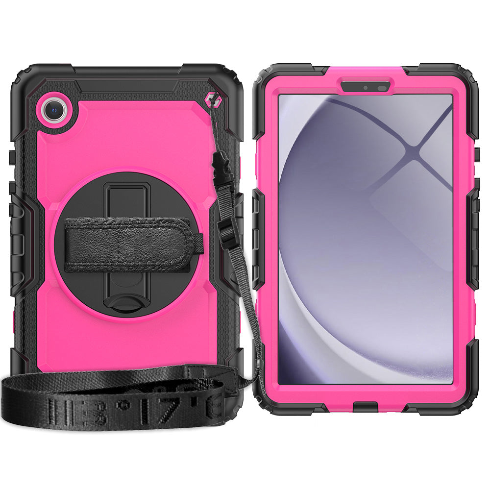 HUIXIANG Tough Strap Galaxy Tab A9 Case Built-in Screen Protector