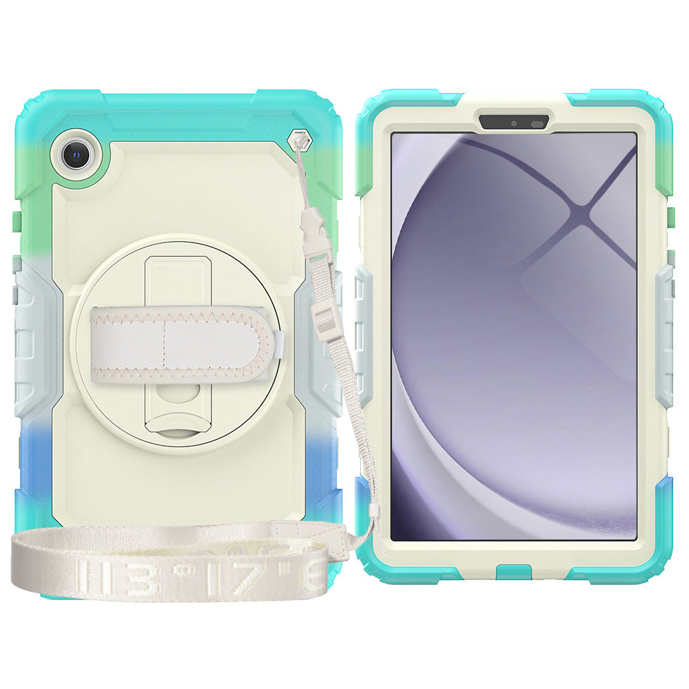 HUIXIANG Tough Strap Galaxy Tab A9 Case Built-in Screen Protector