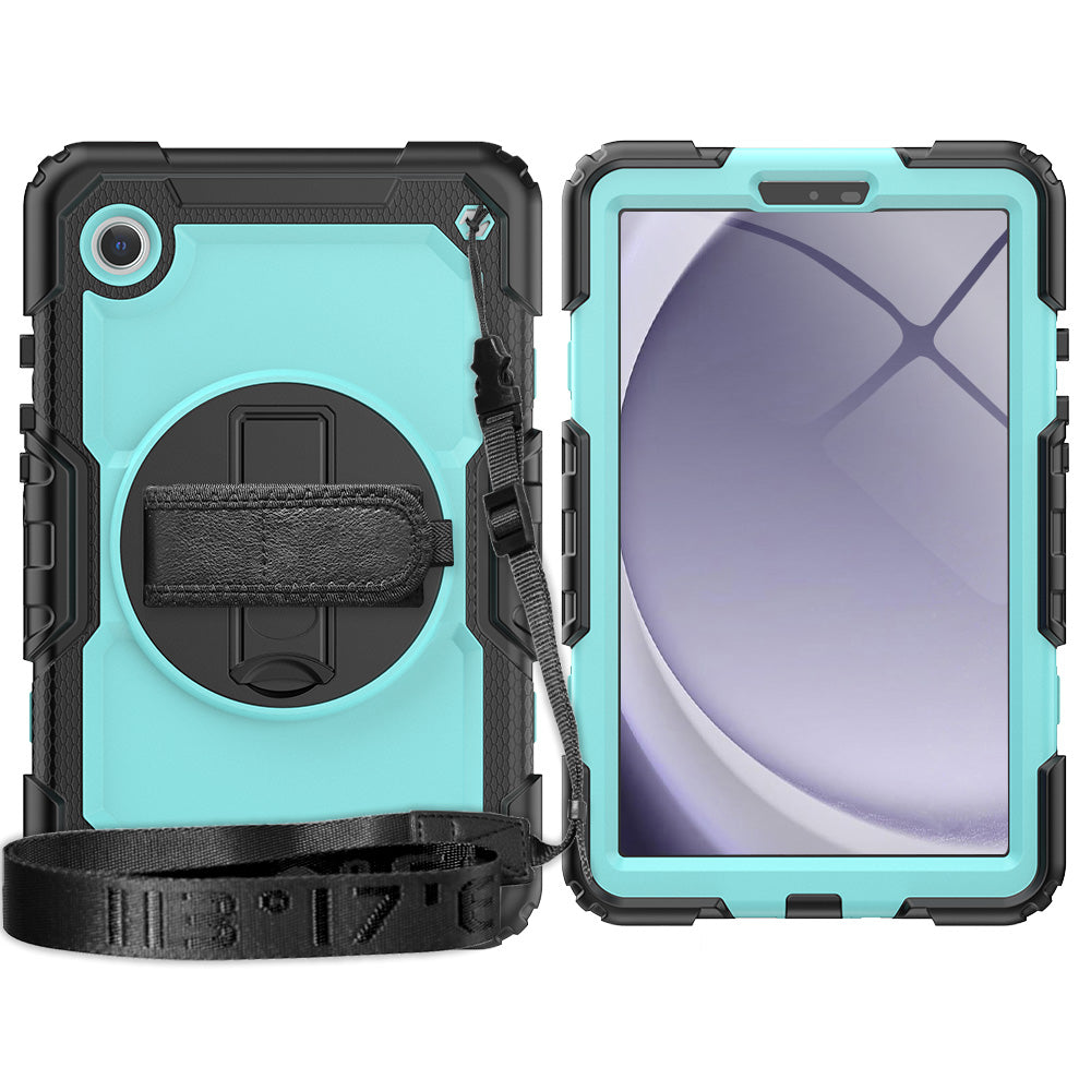 HUIXIANG Tough Strap Galaxy Tab A9 Case Built-in Screen Protector