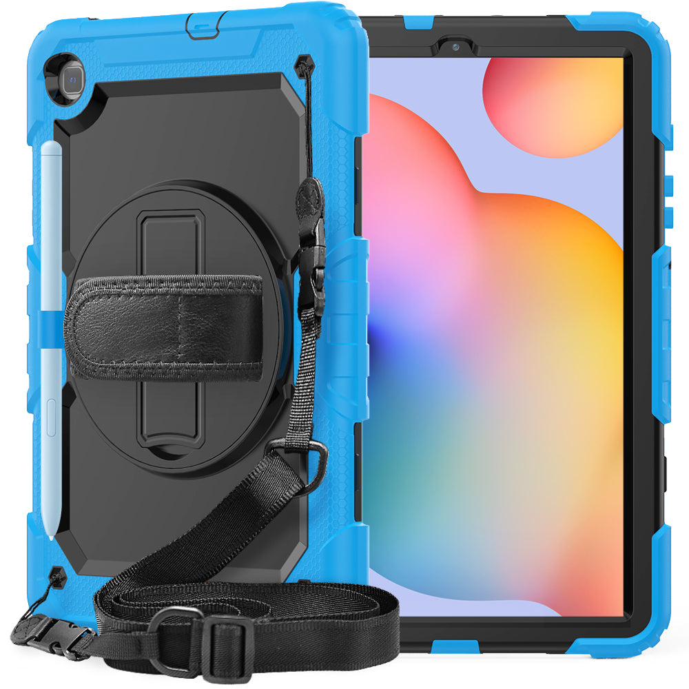 HUIXIANG Tough Strap Galaxy Tab S6 Lite Case Built-in Screen Protector