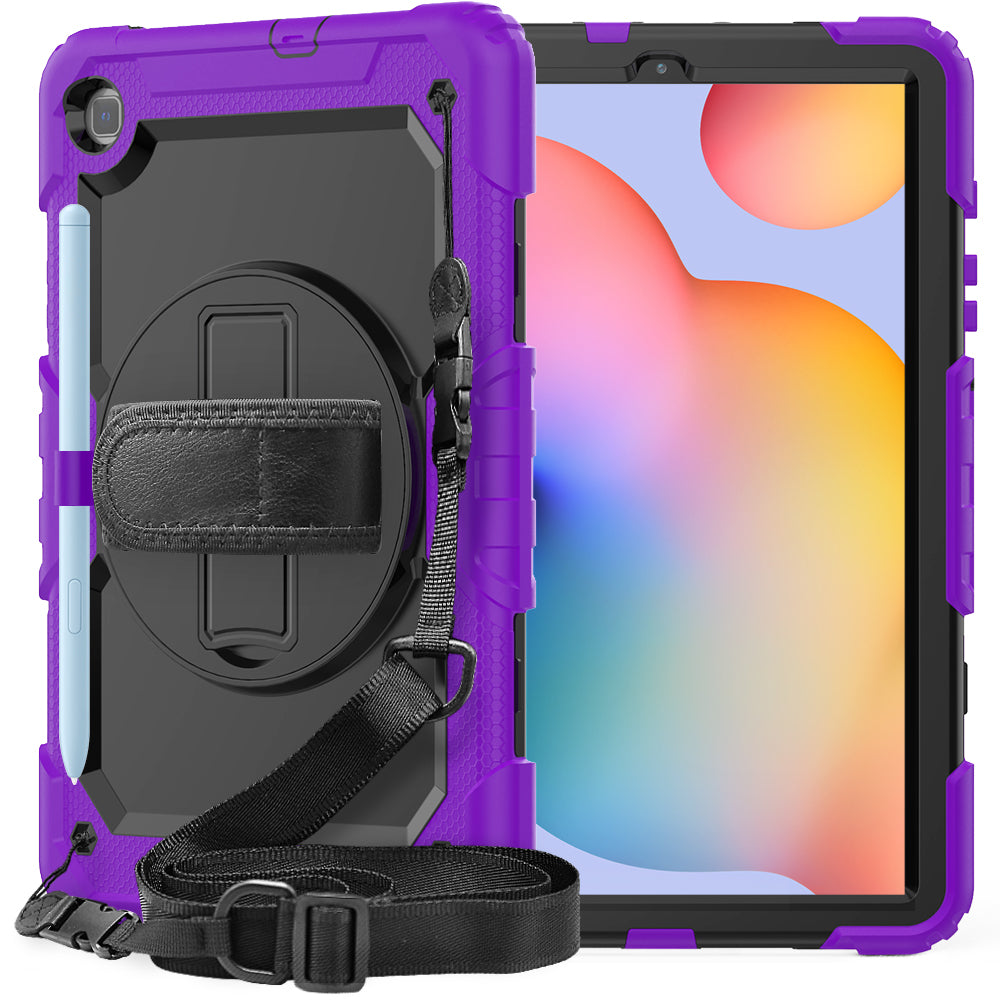 HUIXIANG Tough Strap Galaxy Tab S6 Lite Case Built-in Screen Protector