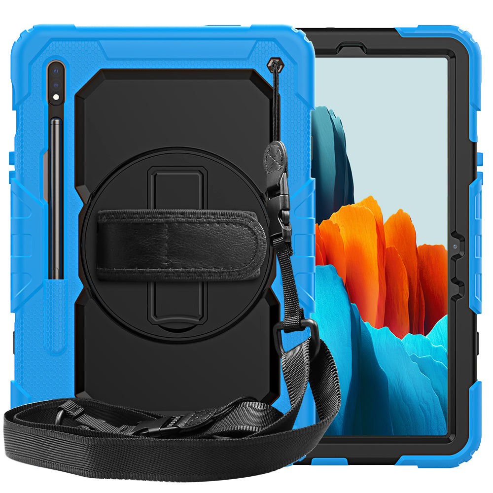 HUIXIANG Tough Strap Galaxy Tab S7 Case Built-in Screen Protector