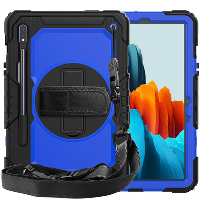 HUIXIANG Tough Strap Galaxy Tab S7 Case Built-in Screen Protector