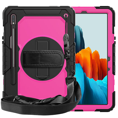 HUIXIANG Tough Strap Galaxy Tab S7 Case Built-in Screen Protector