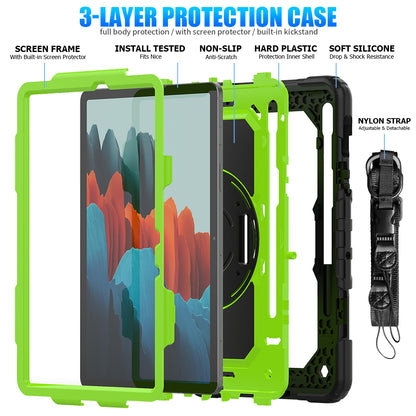 HUIXIANG Tough Strap Galaxy Tab S7 Case Built-in Screen Protector