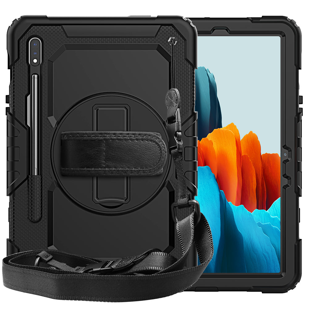 HUIXIANG Tough Strap Galaxy Tab S7 Case Built-in Screen Protector