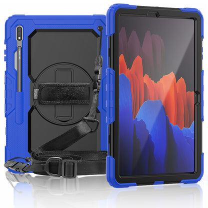 HUIXIANG Tough Strap Galaxy Tab S7+ Case Built-in Screen Protector