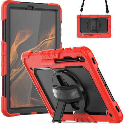 HUIXIANG Tough Strap Galaxy Tab S8+ Case Built-in Screen Protector