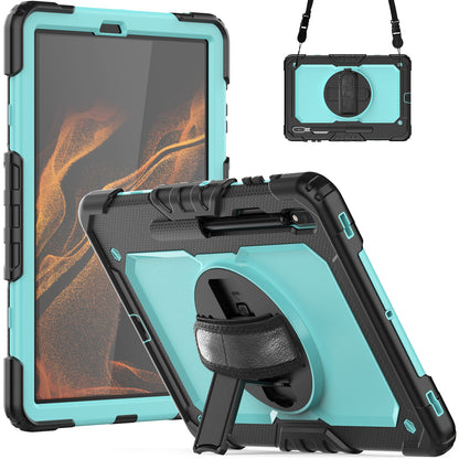 HUIXIANG Tough Strap Galaxy Tab S8+ Case Built-in Screen Protector