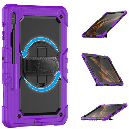 HUIXIANG Tough Strap Galaxy Tab S8+ Case Built-in Screen Protector