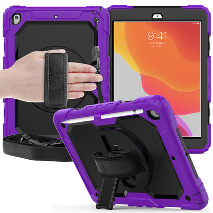 HUIXIANG Tough Strap iPad 9 Case Built-in Screen Protector