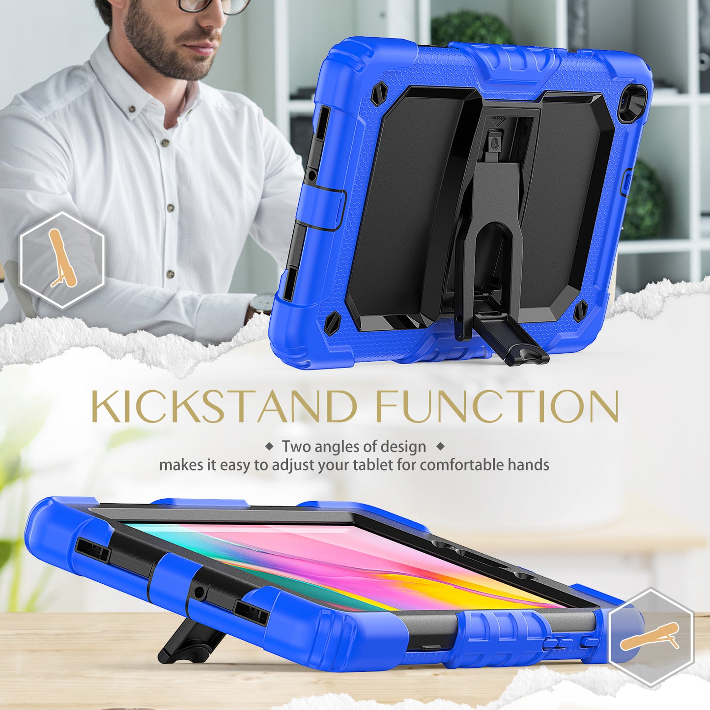 HUIXIANG Kickstand Lanyard Strap Galaxy Tab A 8.0 2019 Case