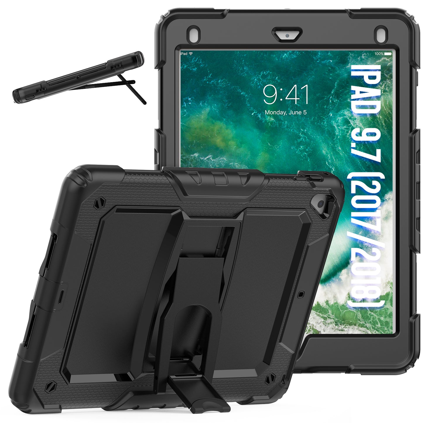 HUIXIANG Kickstand Lanyard Strap iPad Pro 9.7 Case